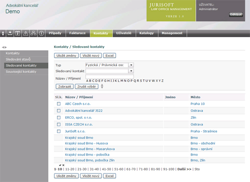 Jurisoft uzivatele seznam